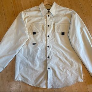 MSGM Cream Button-Up polyester shirt